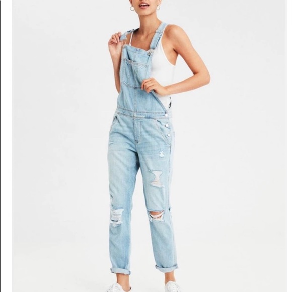 American Eagle Outfitters Pants - American Eagle Ripped Denim Tomgirl Overall/Sz:L/NEW
